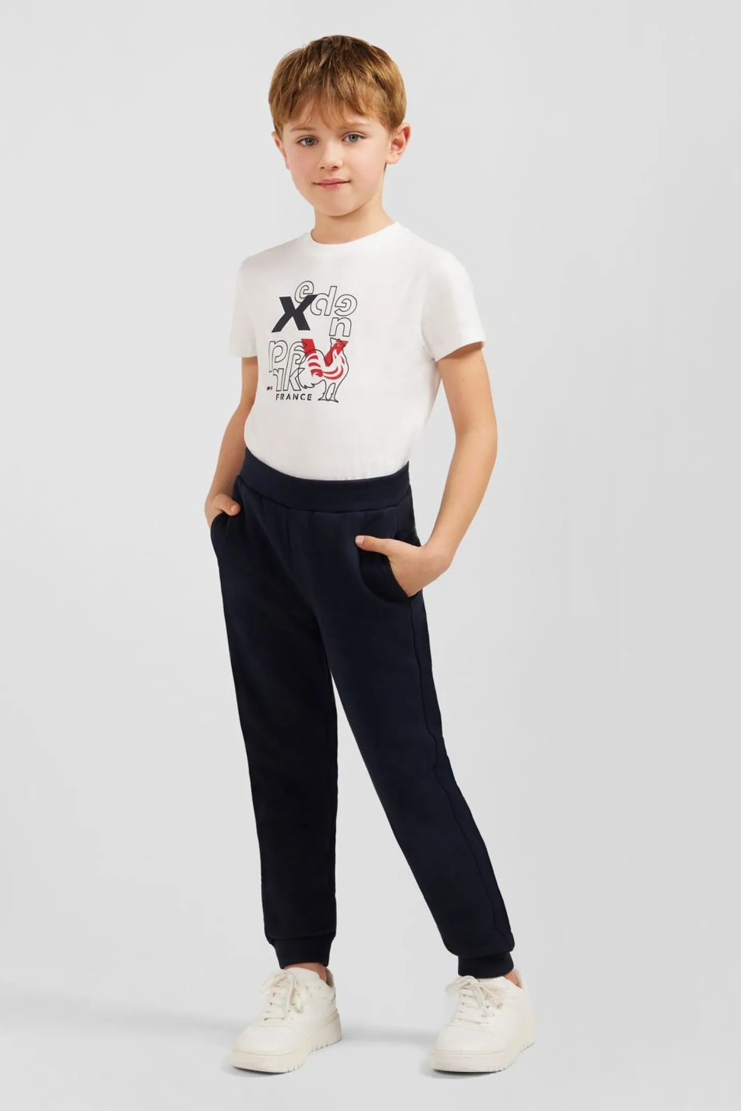 Pantalon Jogging Marine En Molleton Coton
