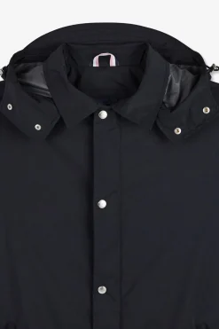 Parka Longue A Capuche Amovible Marine