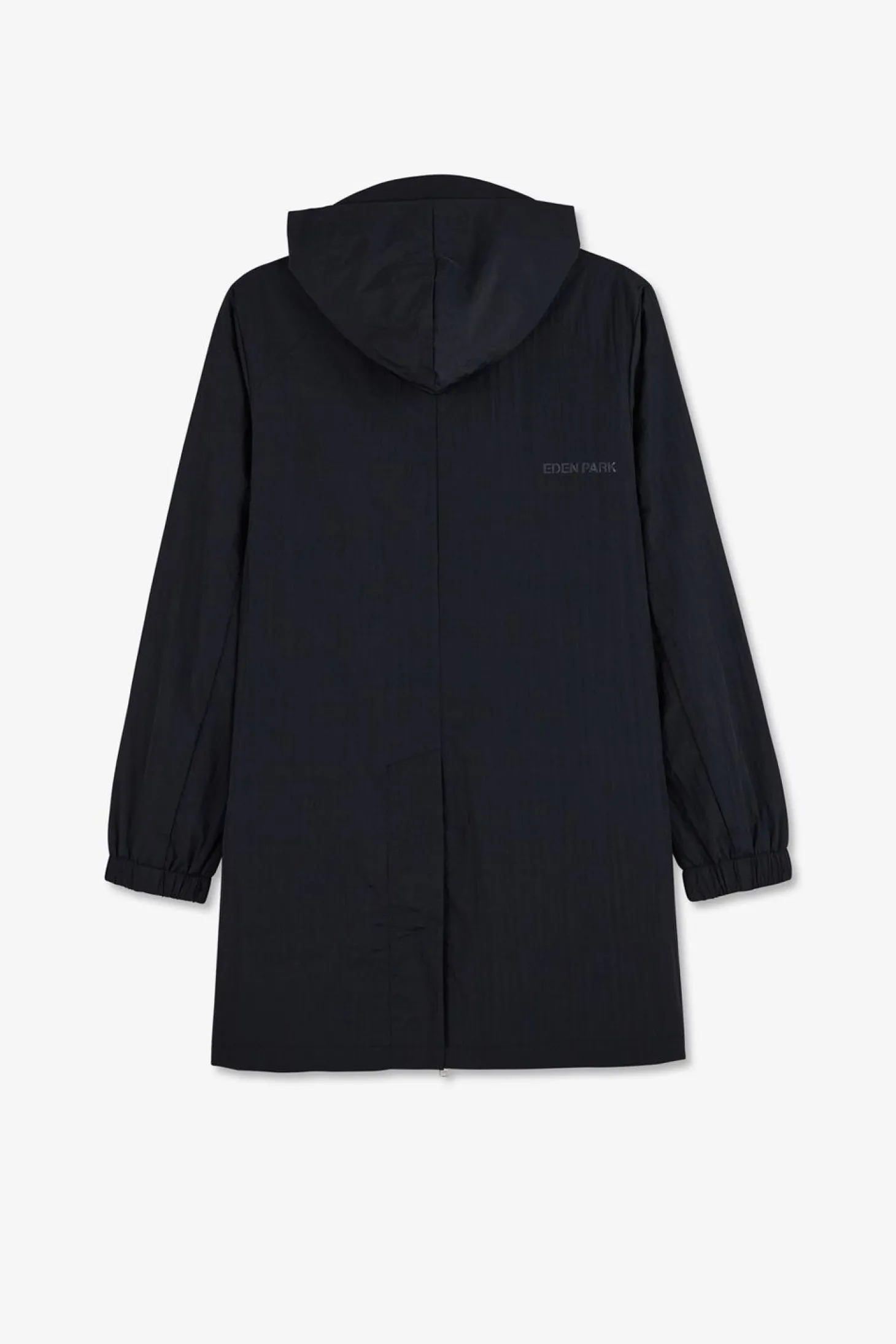 Parka Longue Zippee A Capuche Marine