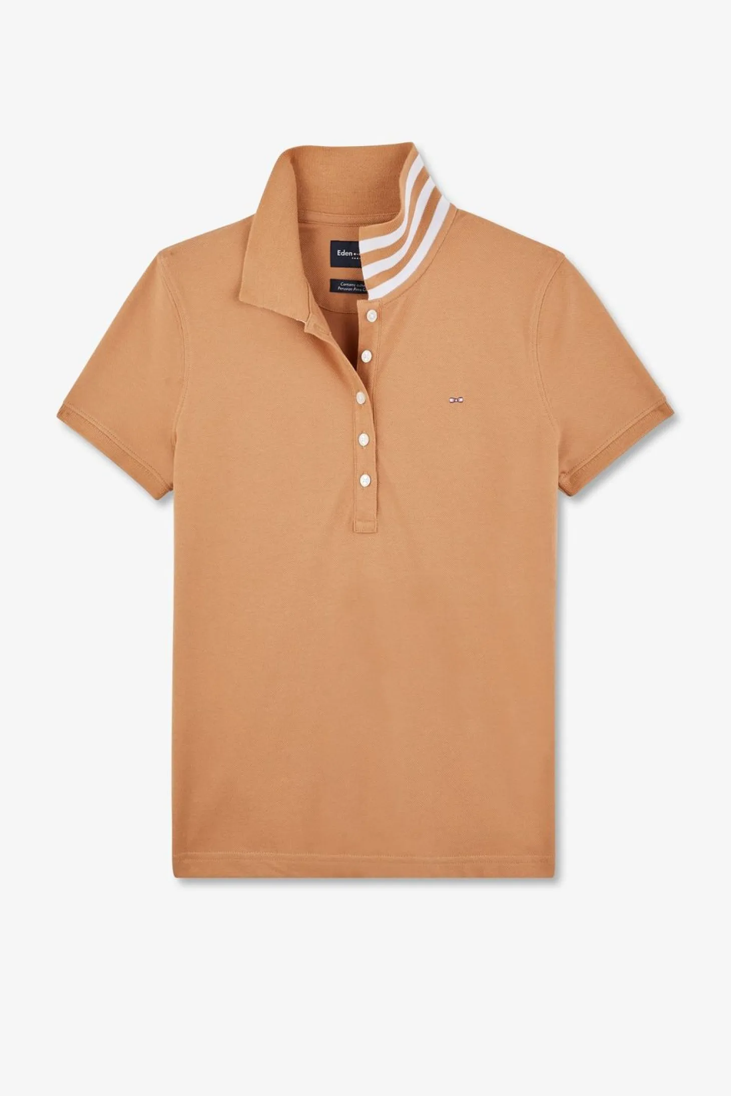 Polo Beige Manches Courtes En Coton Pima