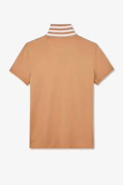 Polo Beige Manches Courtes En Coton Pima