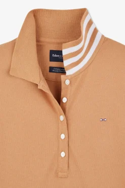 Polo Beige Manches Courtes En Coton Pima