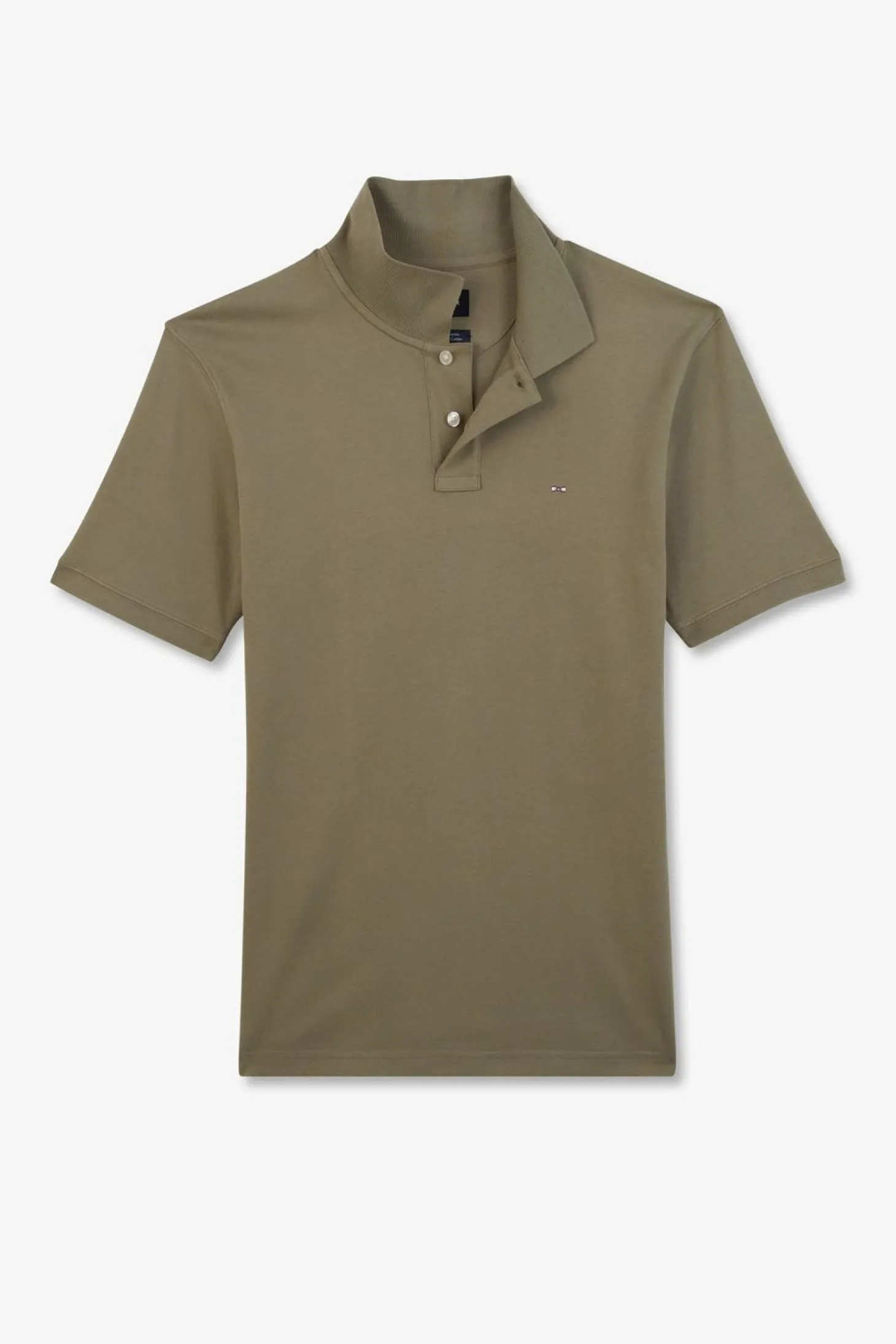 Polo Beige Uni A Manches Courtes