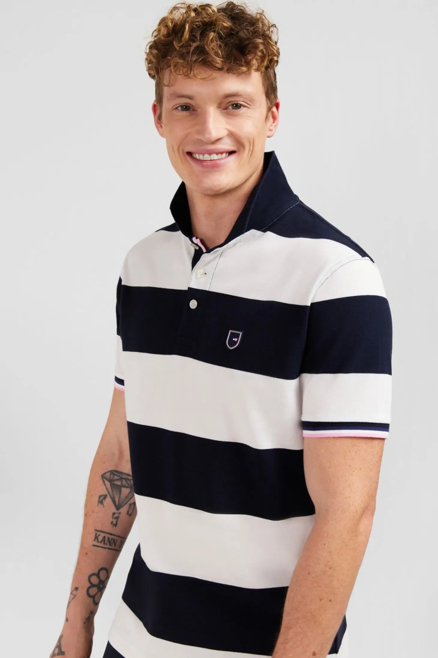 Polo Blanc A Rayures
