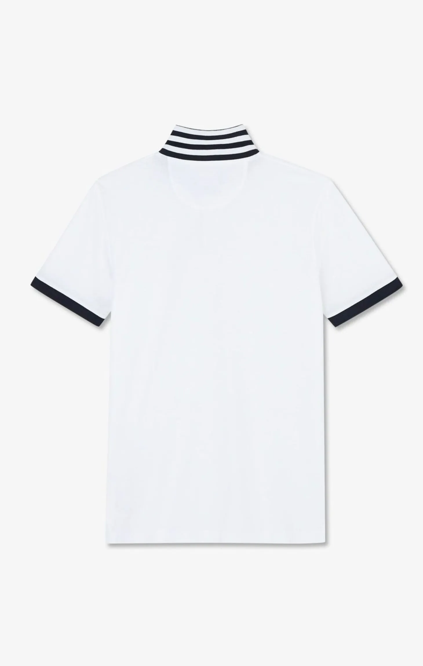 Polo Blanc En Coton Pima Avec Details Contrastes
