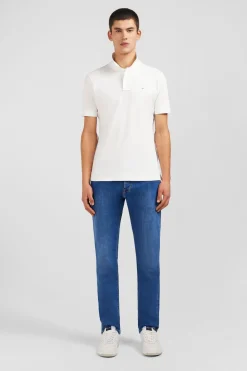 Polo Blanc En Coton Pima Stretch
