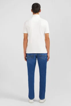 Polo Blanc En Coton Pima Stretch