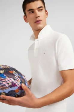 Polo Blanc En Coton Pima Stretch
