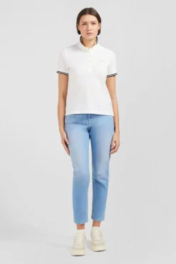 Polo Blanc Manches Courtes En Coton Pima