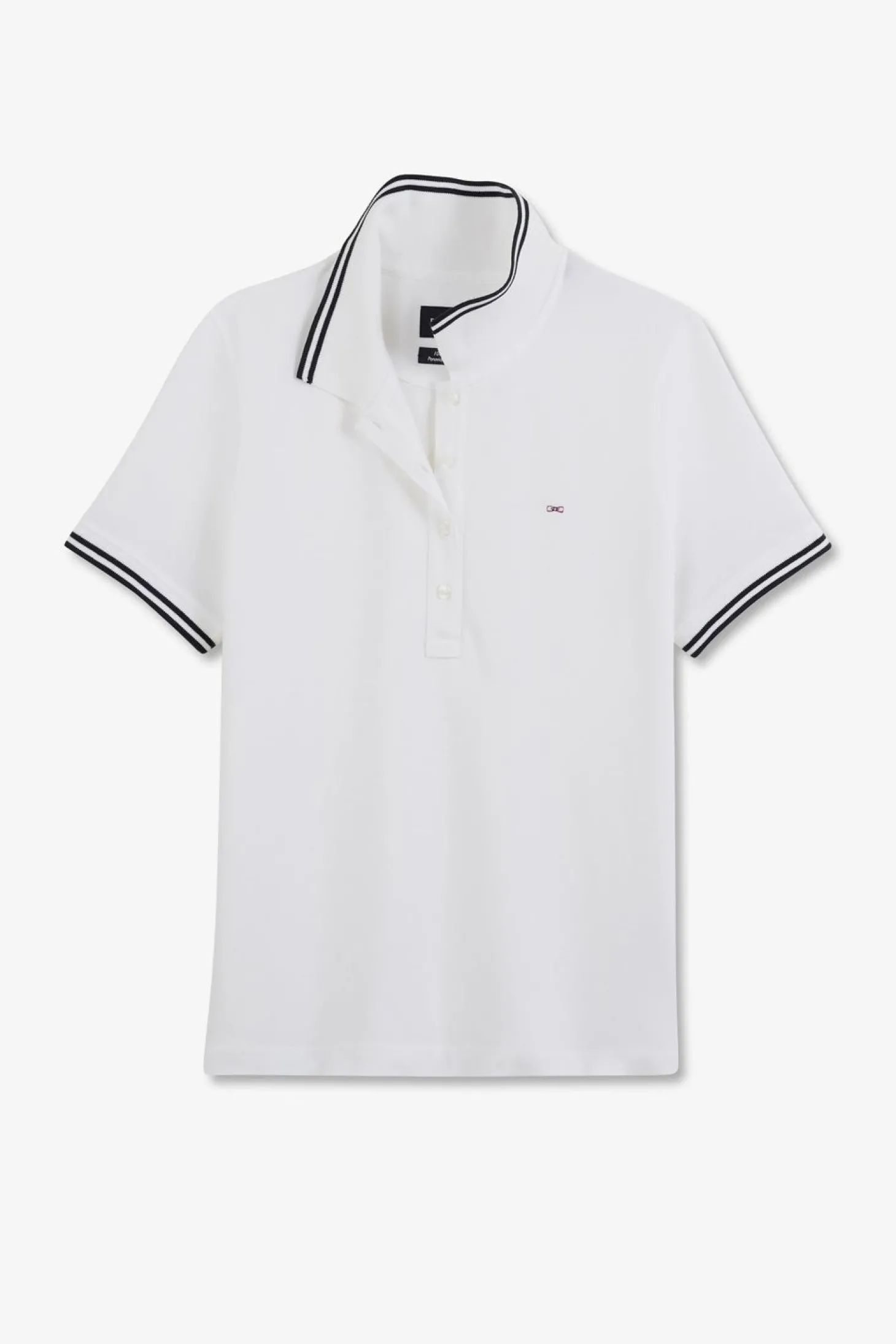 Polo Blanc Manches Courtes En Coton Pima