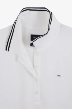 Polo Blanc Manches Courtes En Coton Pima