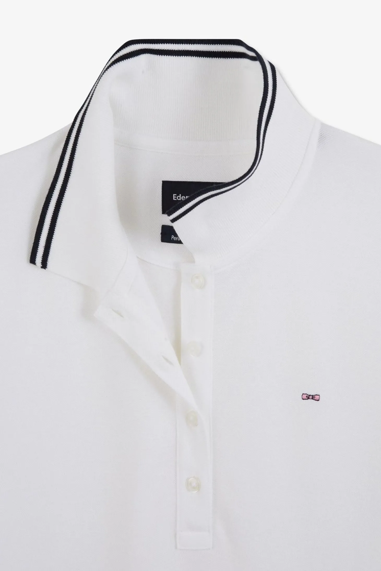 Polo Blanc Manches Courtes En Coton Pima
