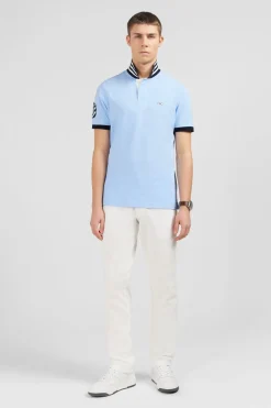 Polo Bleu Clair A Manches Courtes Numero 10