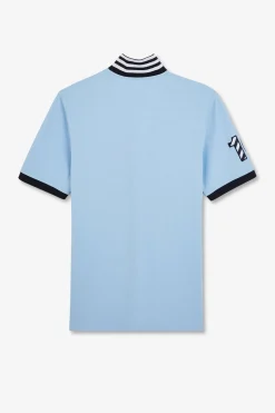 Polo Bleu Clair A Manches Courtes Numero 10