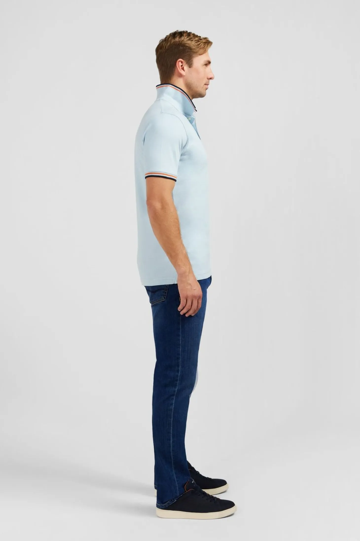 Polo Bleu Clair En Coton Pima