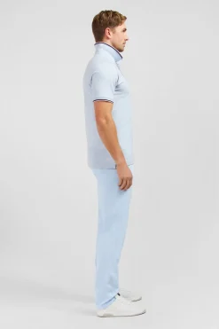 Polo Bleu Clair En Coton Pima