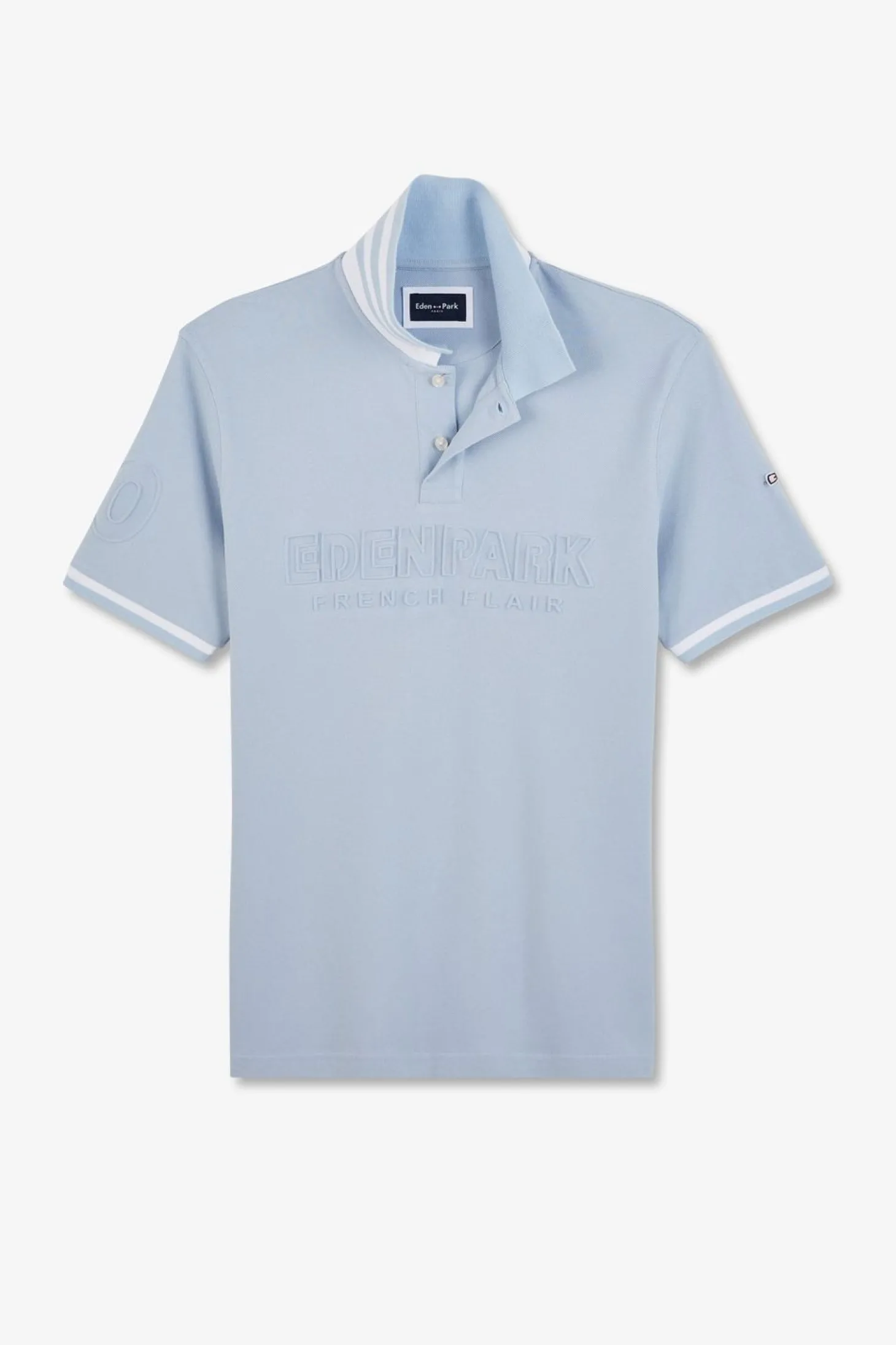Polo Bleu Clair Manches Courtes Uni