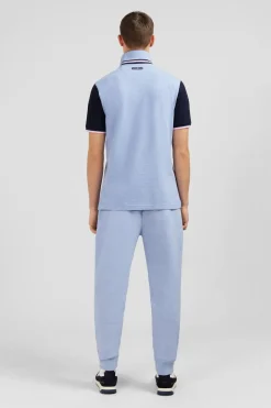 Polo Bleu Colorblock Manches Courtes