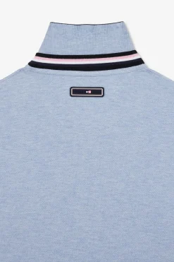 Polo Bleu Colorblock Manches Courtes