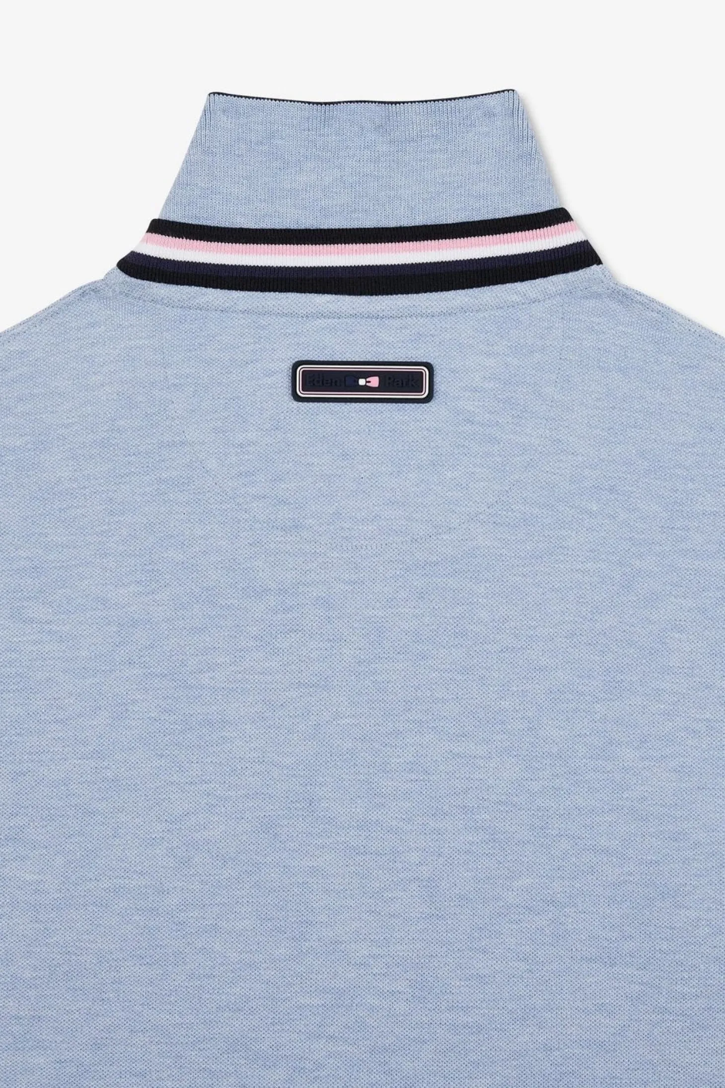 Polo Bleu Colorblock Manches Courtes