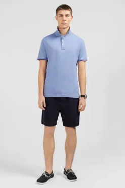 Polo Bleu En Coton Pima