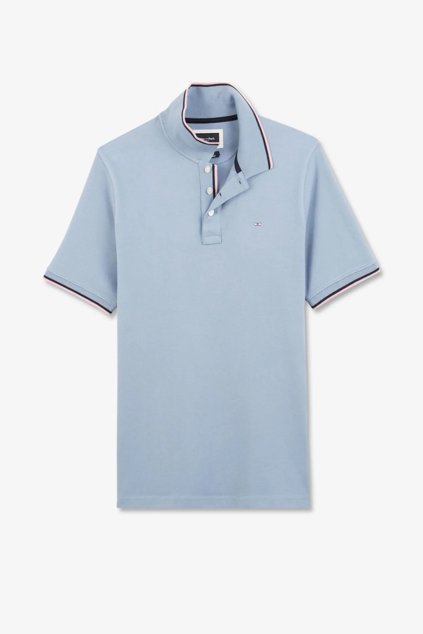Polo Bleu En Coton Pima