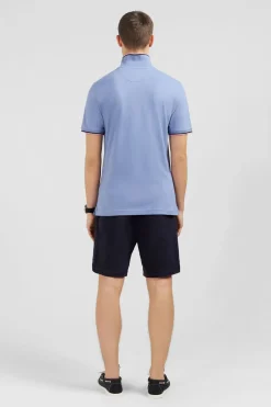Polo Bleu En Coton Pima