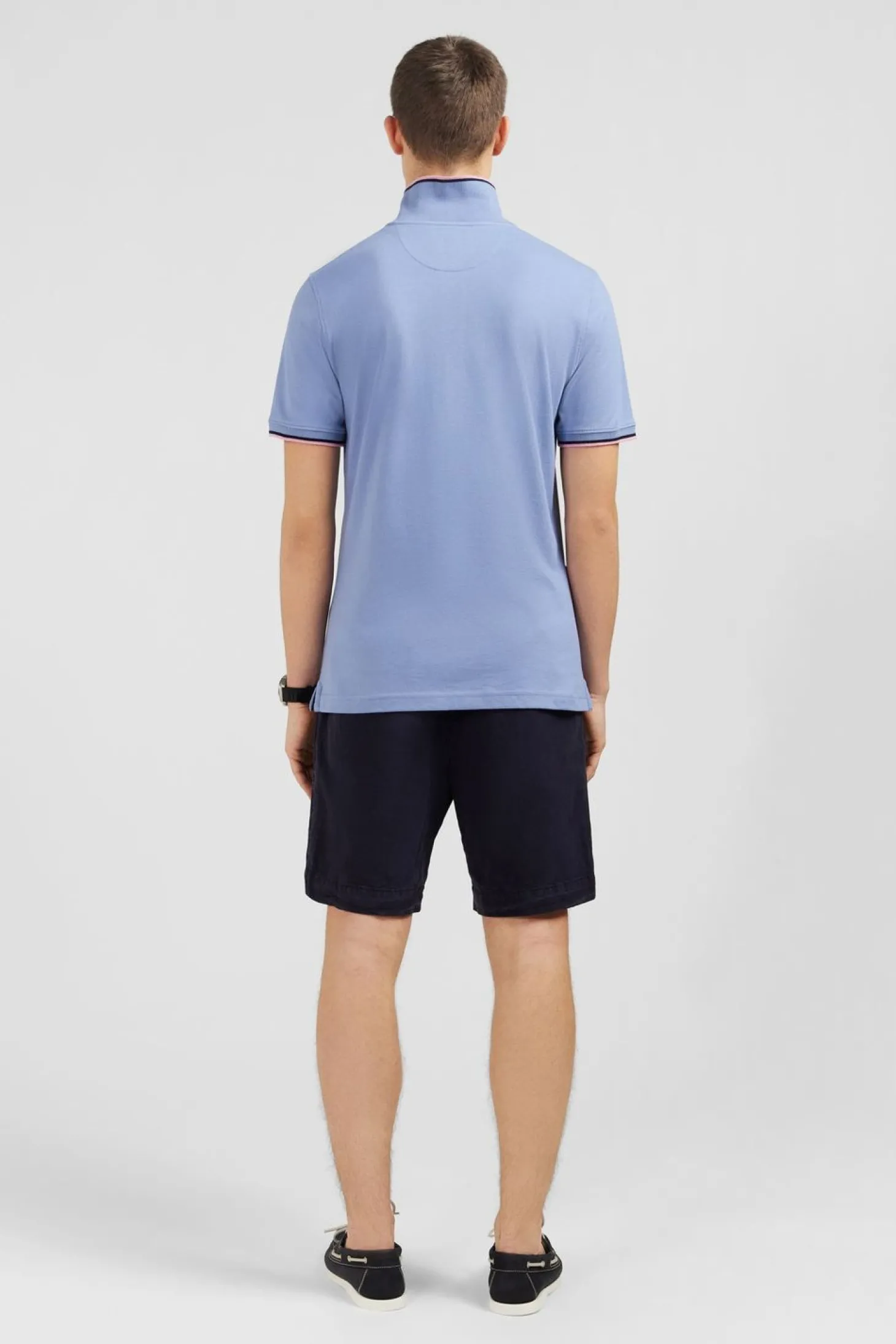 Polo Bleu En Coton Pima
