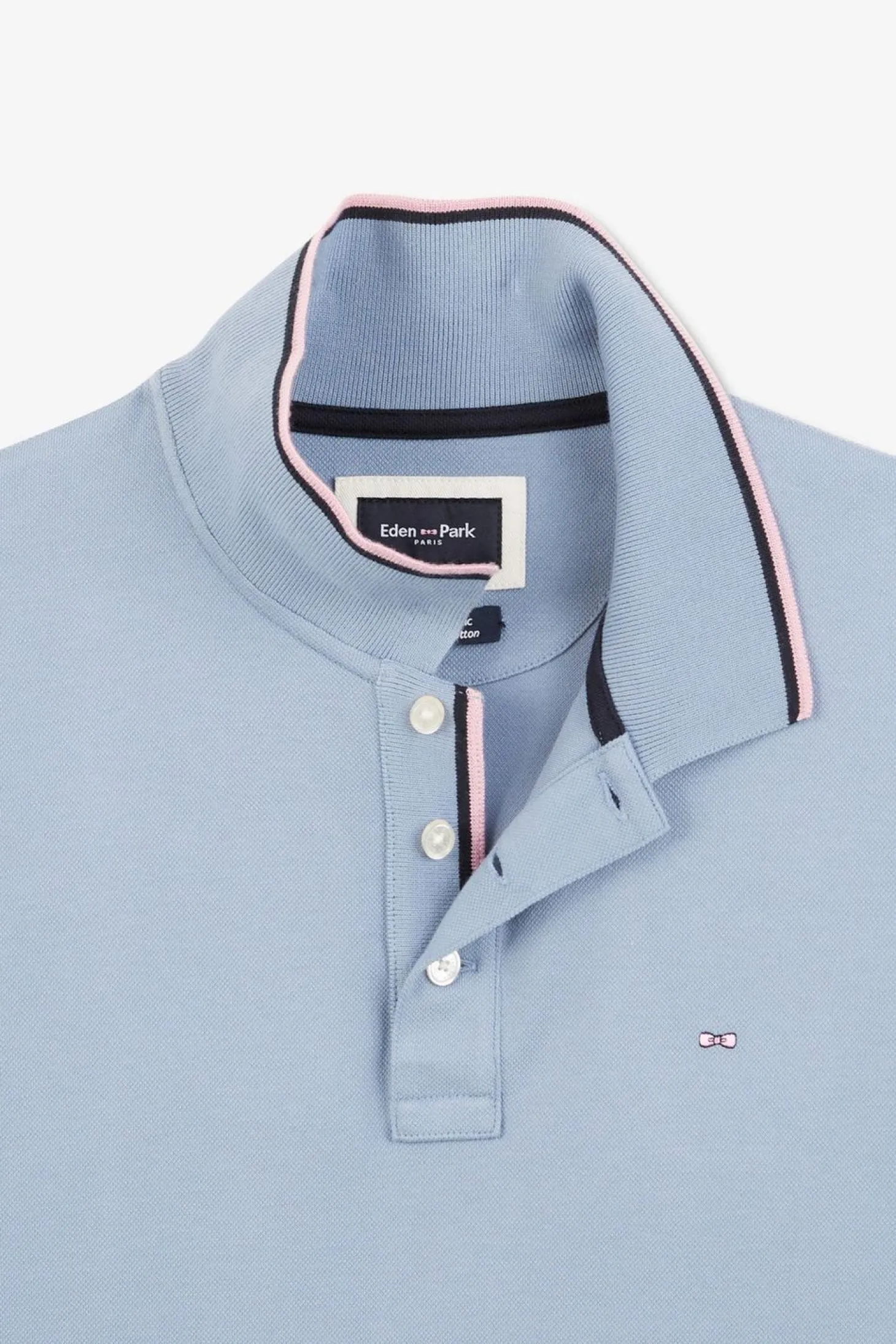 Polo Bleu En Coton Pima