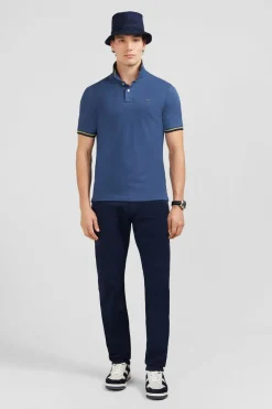 Polo Bleu En Coton Pima