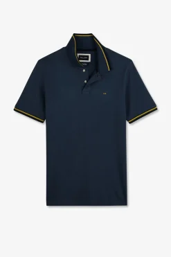 Polo Bleu En Coton Pima