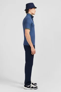 Polo Bleu En Coton Pima