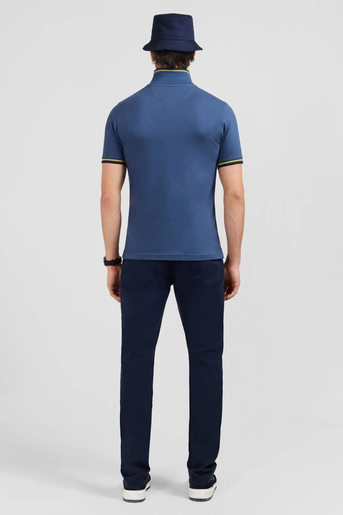 Polo Bleu En Coton Pima