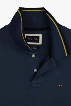 Polo Bleu En Coton Pima