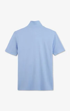 Polo Bleu En Coton Pima Stretch