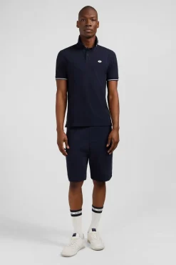 Polo Bleu Fonce A Manches Courtes