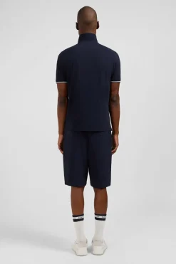 Polo Bleu Fonce A Manches Courtes