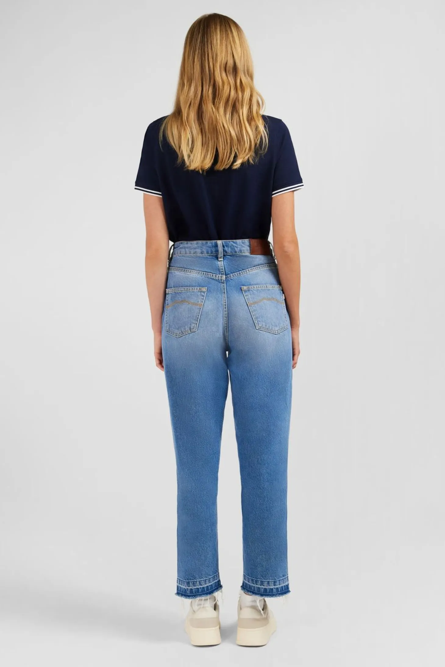 Polo Bleu Fonce Manches Courtes En Coton Pima