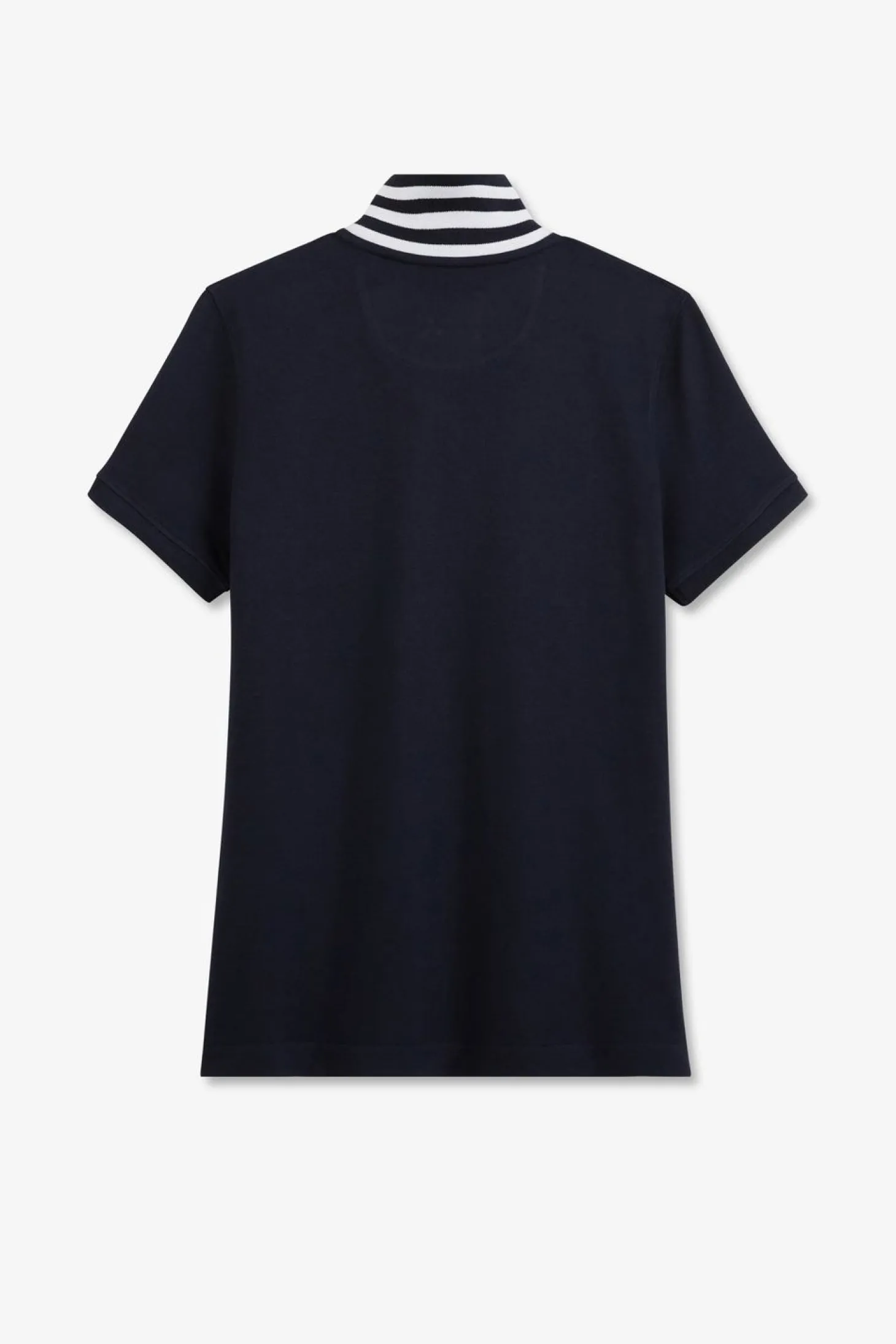Polo Bleu Fonce Manches Courtes En Coton Pima