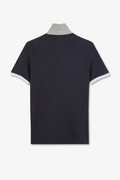 Polo Bleu Marine A Details Tricolores