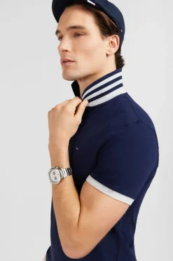 Polo Bleu Marine A Manches Courtes