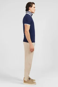 Polo Bleu Marine A Manches Courtes