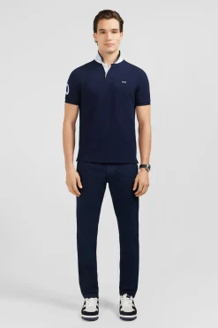 Polo Bleu Marine A Manches Courtes Numero 10