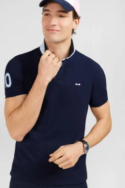 Polo Bleu Marine A Manches Courtes Numero 10