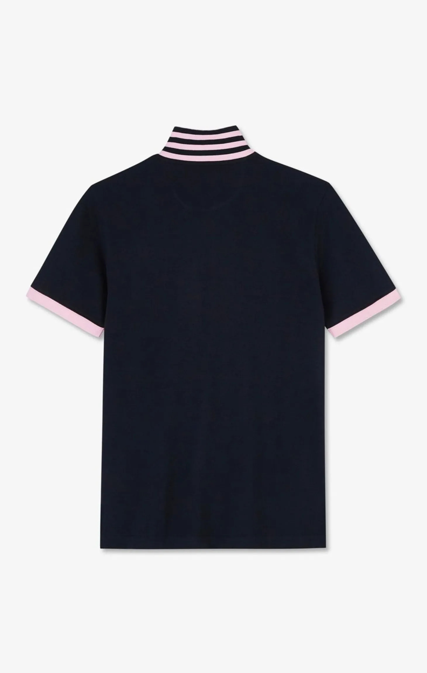 Polo Bleu Marine En Coton Pima Avec Details Contrastes