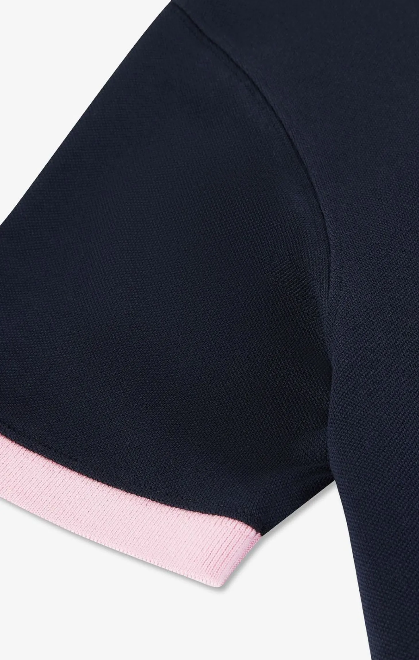 Polo Bleu Marine En Coton Pima Avec Details Contrastes