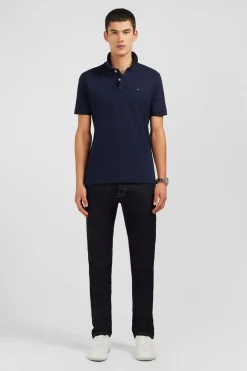 Polo Bleu Marine En Coton Pima Stretch