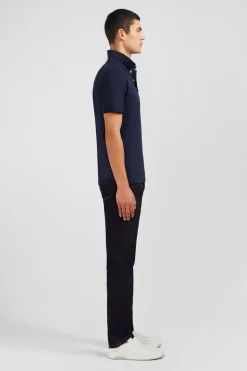 Polo Bleu Marine En Coton Pima Stretch