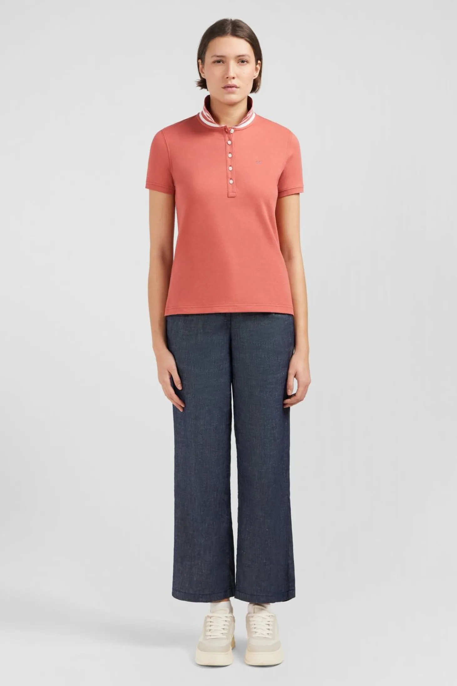 Polo Brique Manches Courtes En Coton Pima
