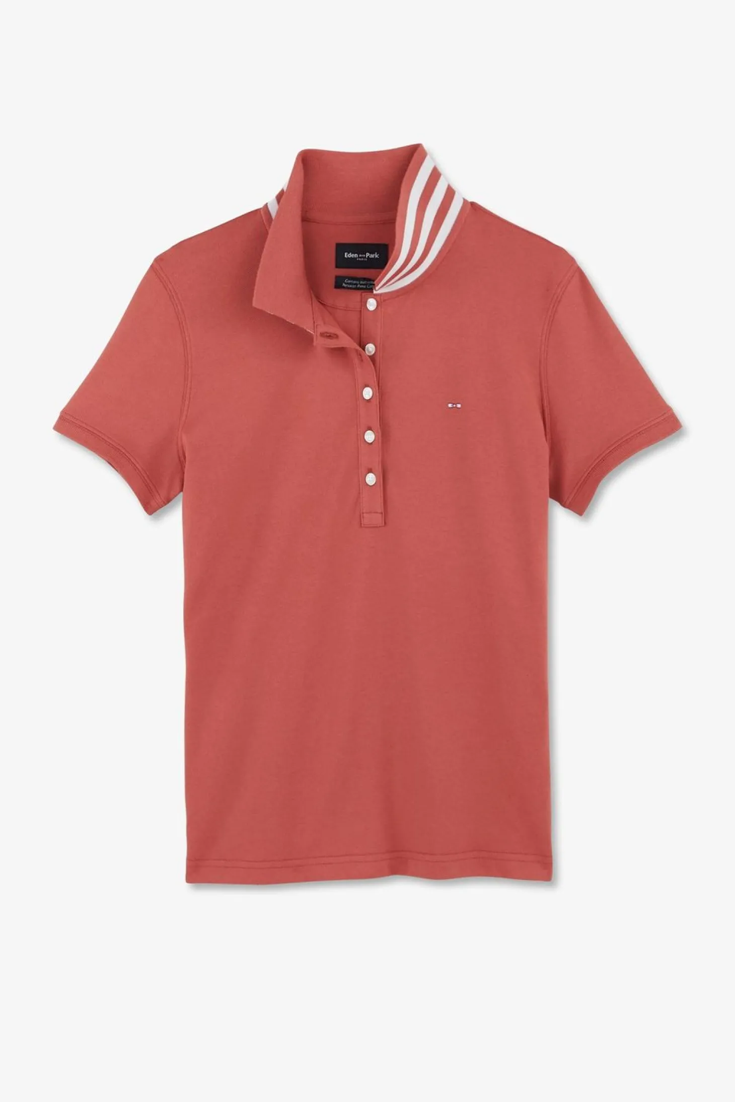 Polo Brique Manches Courtes En Coton Pima